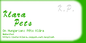 klara pets business card